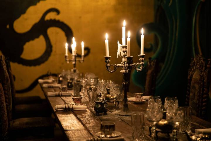 20,000 Leagues Under the Sea fine dining restaurant at Lost Spirits Distillery inside of Area15 ...