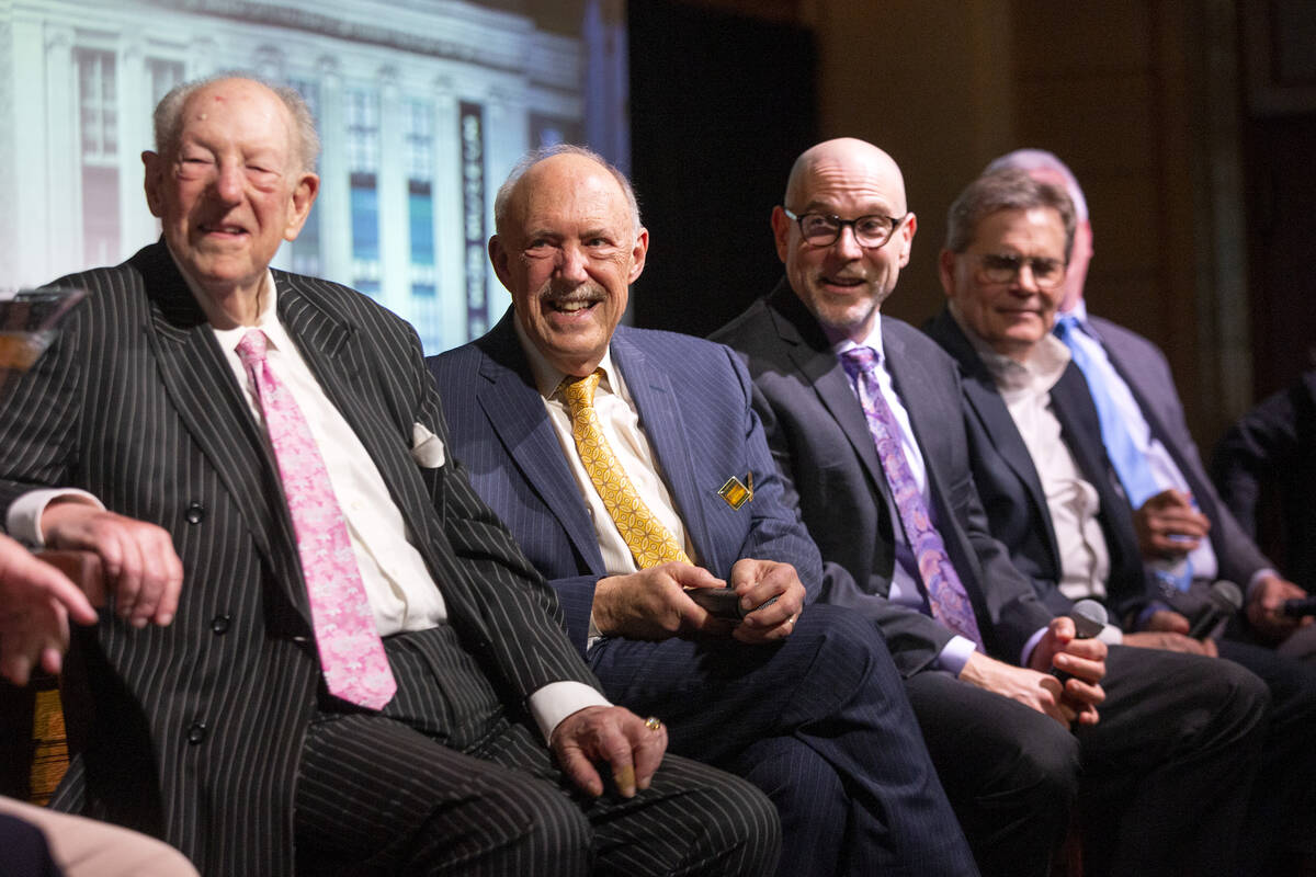 From left, former mayor Oscar Goodman, Jeffrey Silver, Jonathan Ullman, and Scott Adams partici ...
