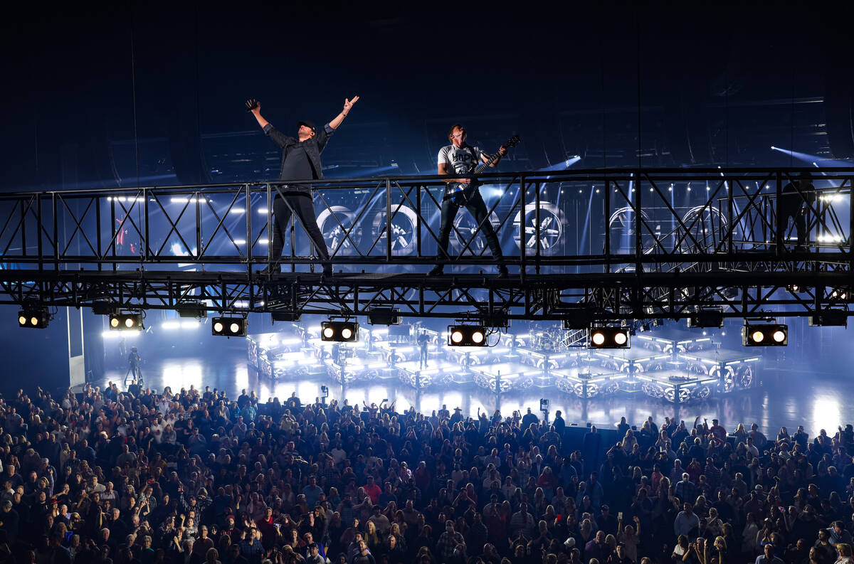 Luke Bryan performs during the opening night of his residency at Resorts World Las Vegas on Feb ...