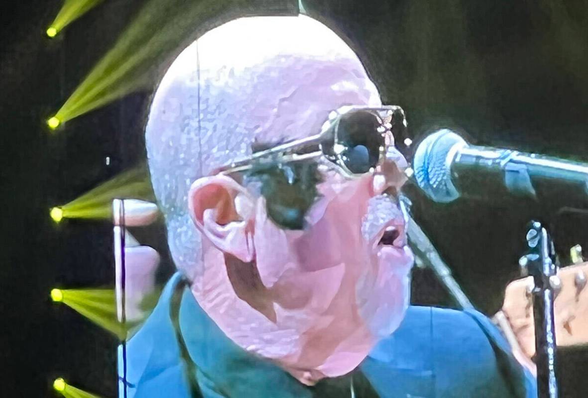 Billy Joel performs a tribute to Elvis at Allegiant Stadium on Saturday, Feb. 26, 2022. (John K ...