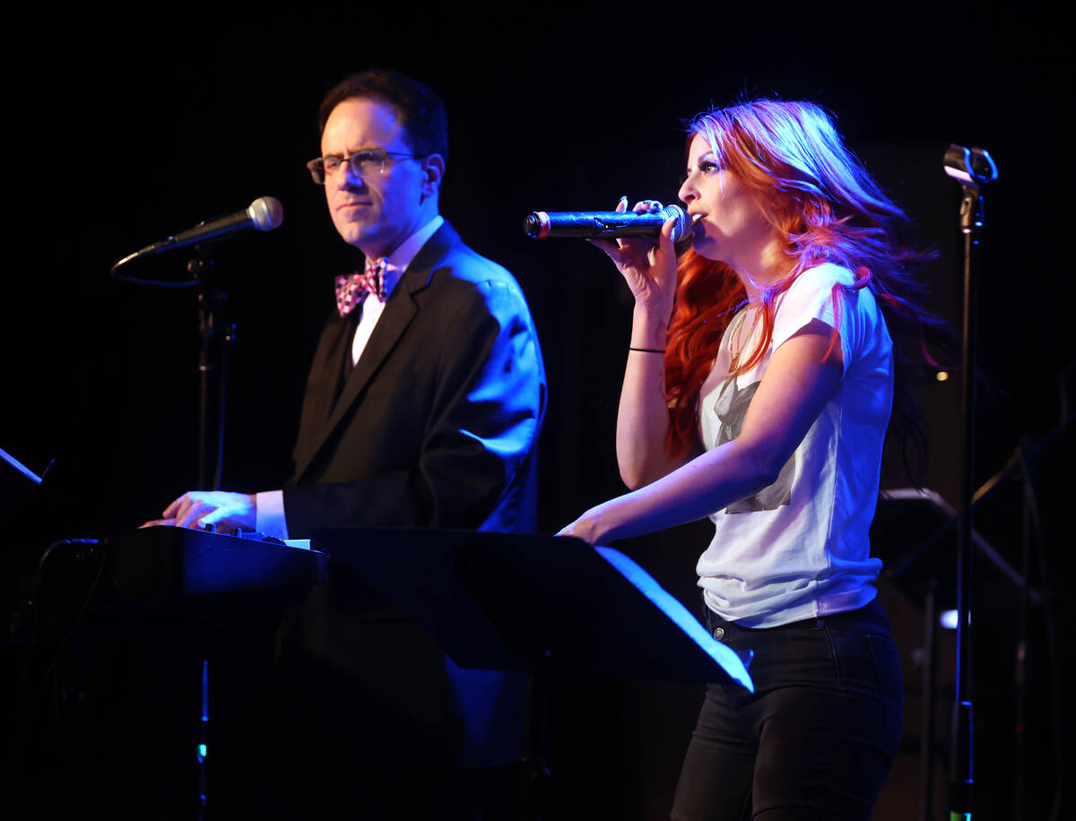 Anne Martinez sings during a birthday party benefit for Las Vegas Review-Journal man-about-town ...