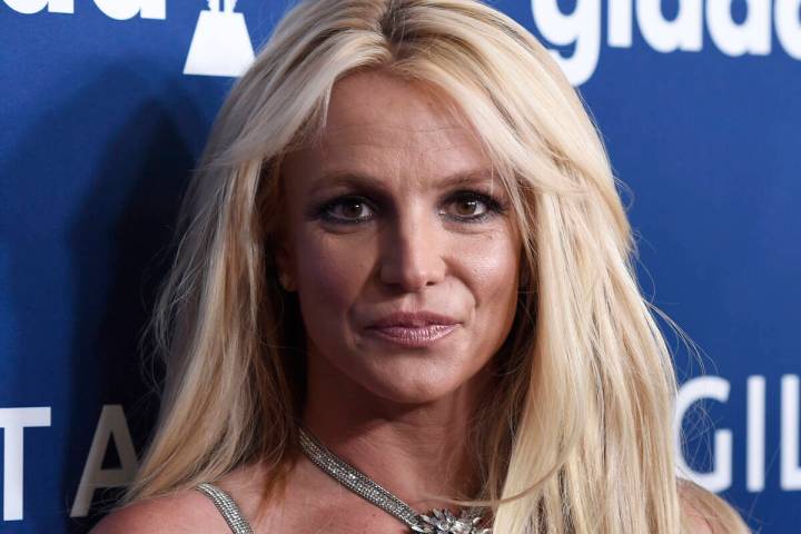 FILE - In this April 12, 2018 file photo Britney Spears arrives at the 29th annual GLAAD Media ...