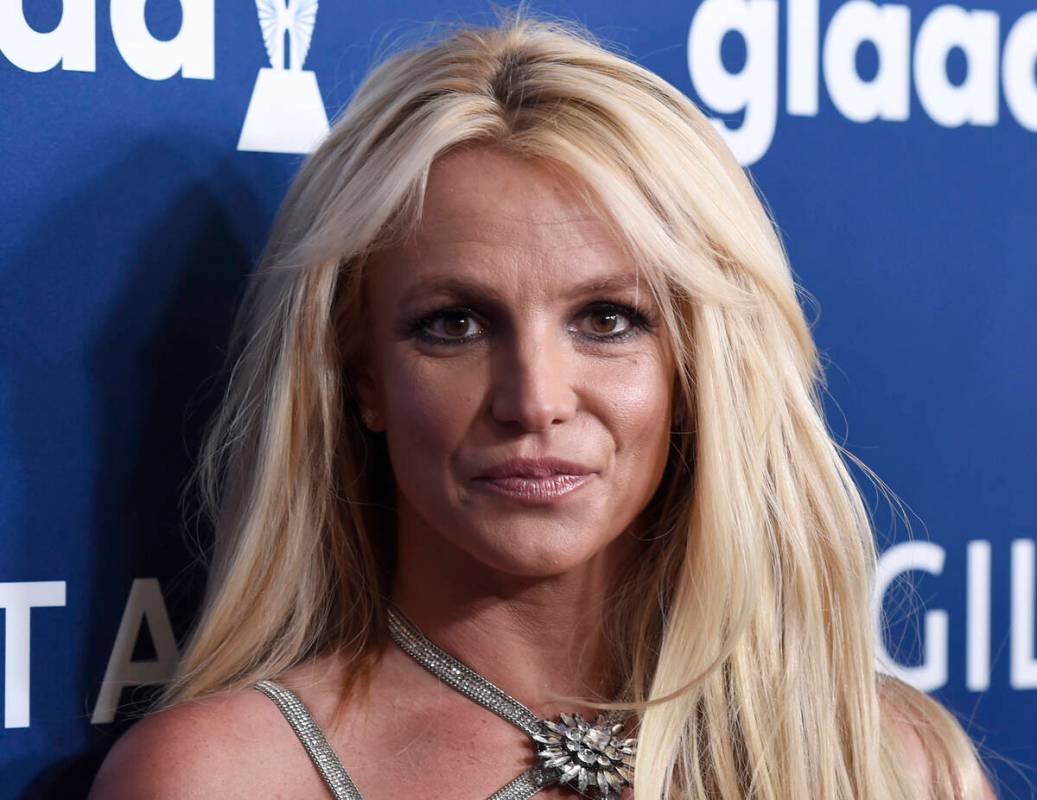 FILE - In this April 12, 2018 file photo Britney Spears arrives at the 29th annual GLAAD Media ...