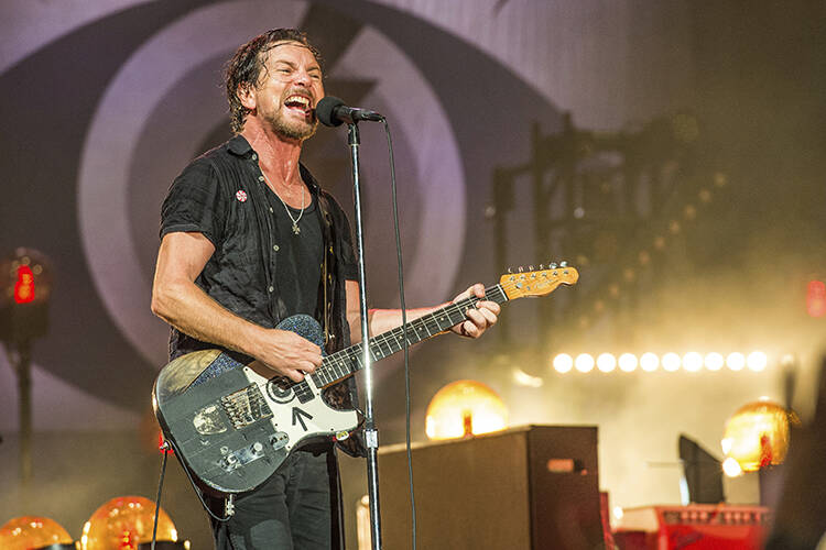 In this June 11, 2016, file photo, Eddie Vedder of Pearl Jam performs at Bonnaroo Music and Art ...