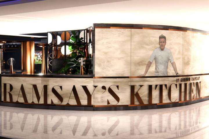 A rendering of the entrance to Ramsay's Kitchen from chef Gordon Ramsay, scheduled to debut in ...