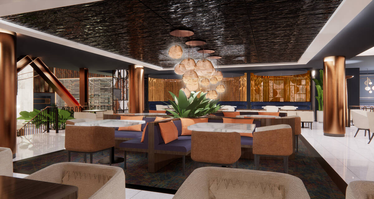 A rendering of the upper dining room at Ramsay's Kitchen from chef Gordon Ramsay, scheduled to ...
