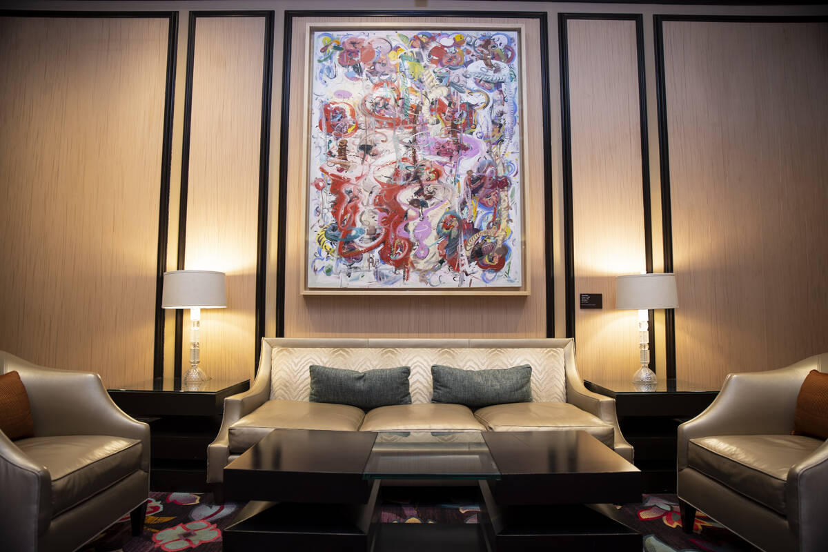 Tomas Esson’s “Anestesia” hangs at the Bellagio. (Erik Verduzco / Las Vegas Review-Journal)