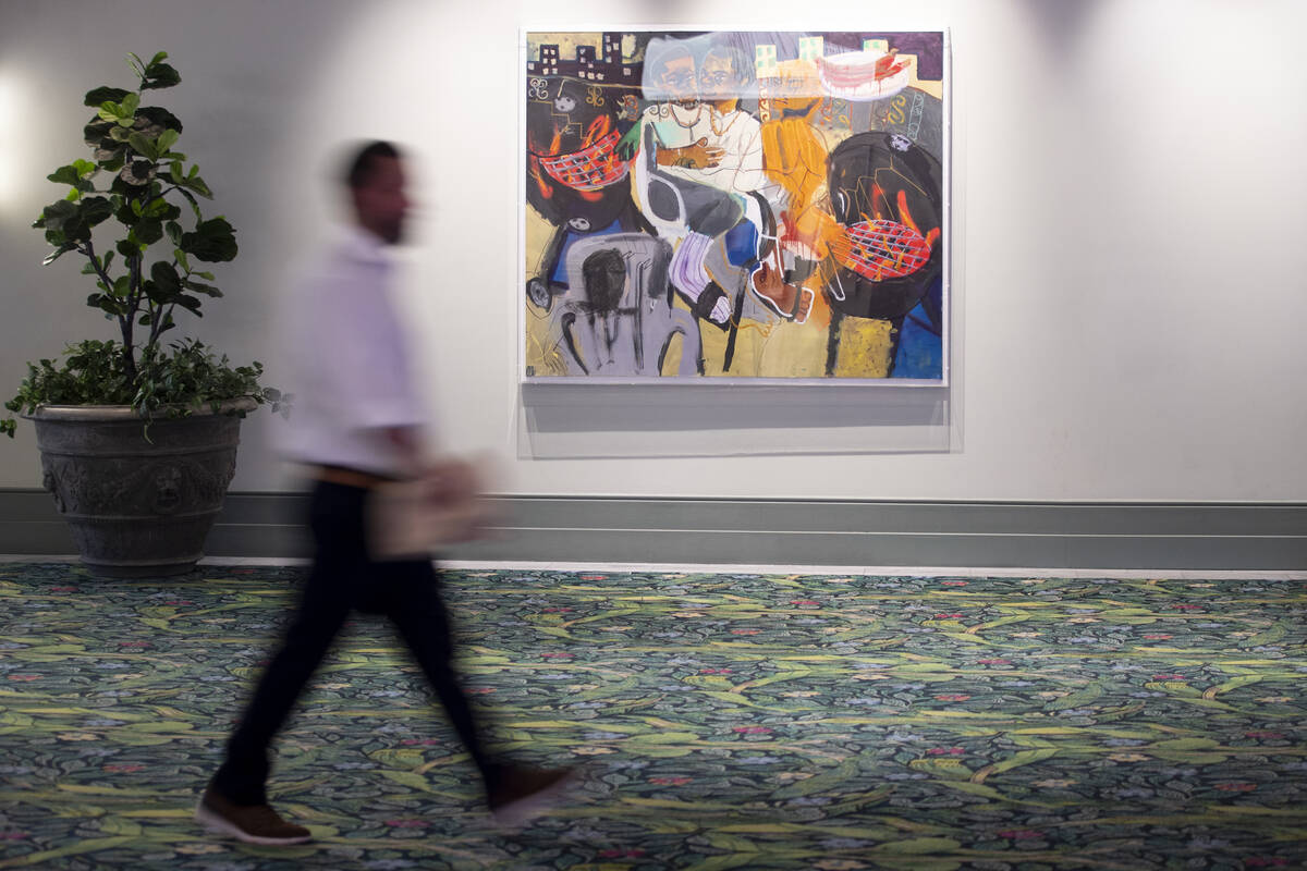 Jonathan Lyndon Chase’s “The Cook Out” hangs at the Park MGM. (Erik Verduzco / Las Vegas ...