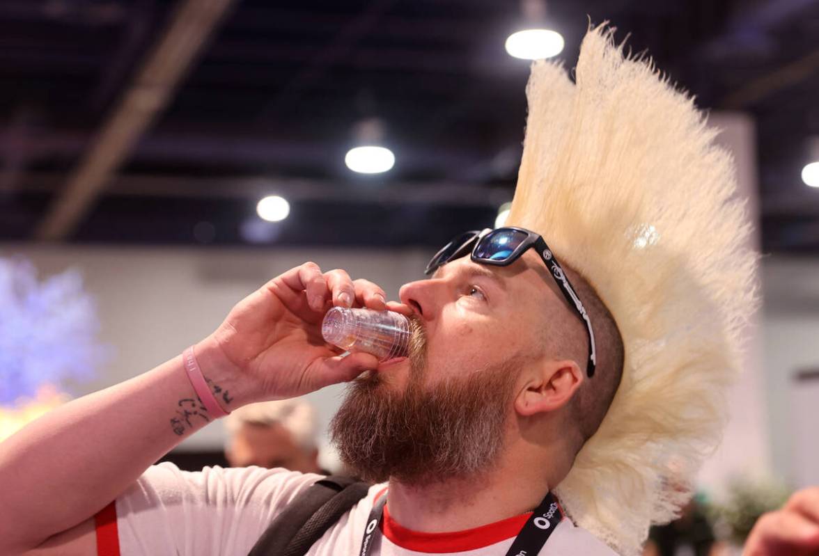 Klay Thompson, lead bartender at Al’s Tavern in Yuma, Ariz. drinks Ciroc samples at the ...