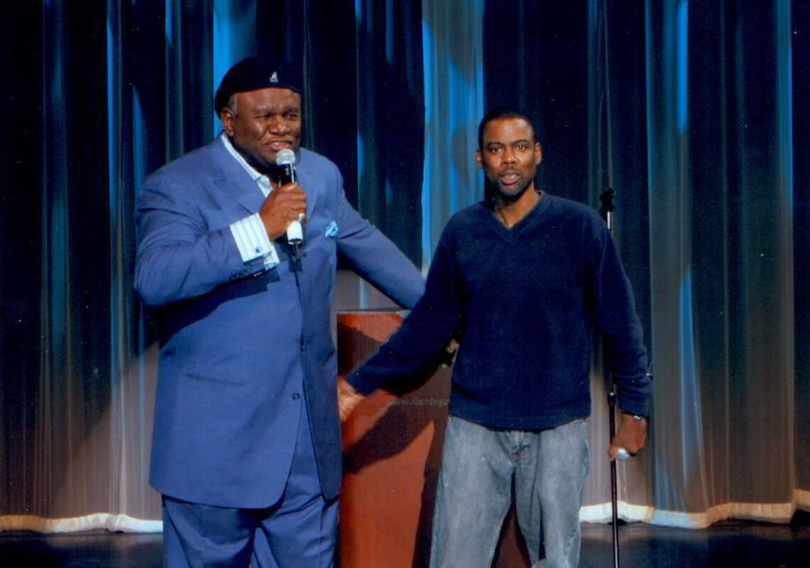 George Wallace and Chris Rock are shown in this undated photo from Wallace's residency at Flami ...