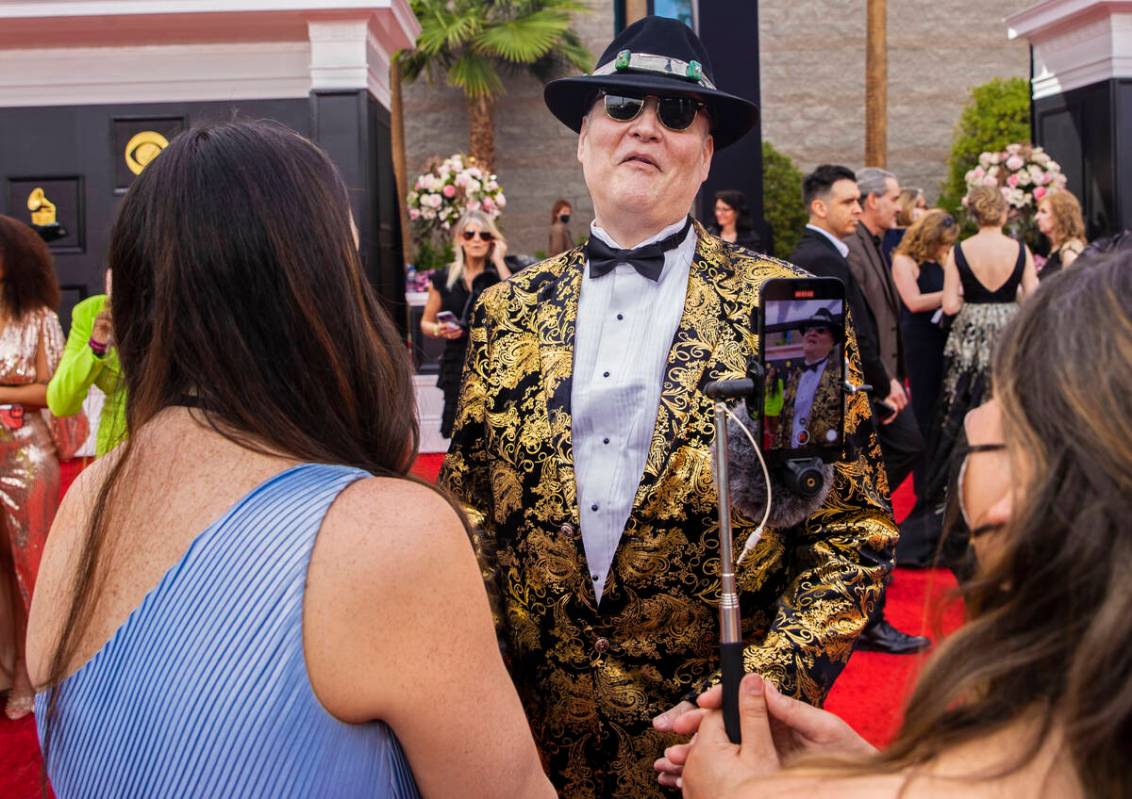 John Popper of Blues Traveler on the red carpet before the start of the 2022 Grammy Awards on S ...