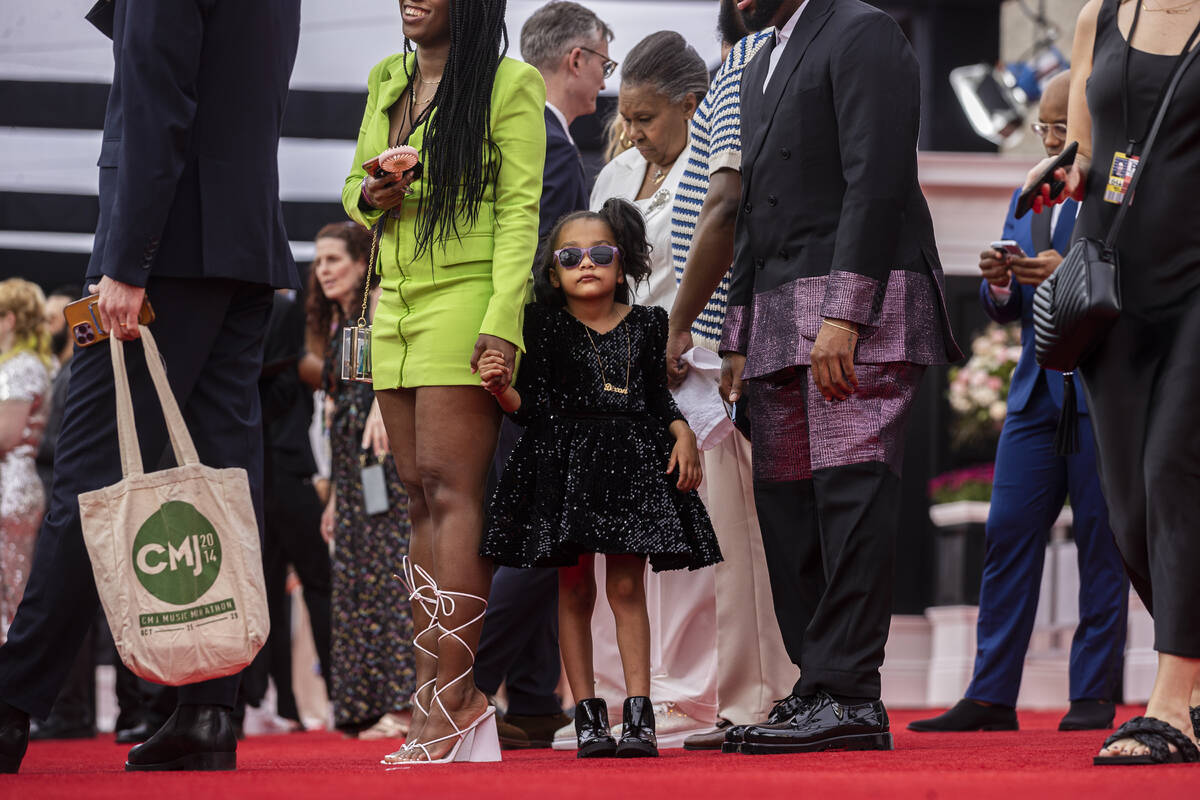 The red carpet is packed before the start of the 2022 Grammy Awards on Sunday, April 3, 2022, a ...