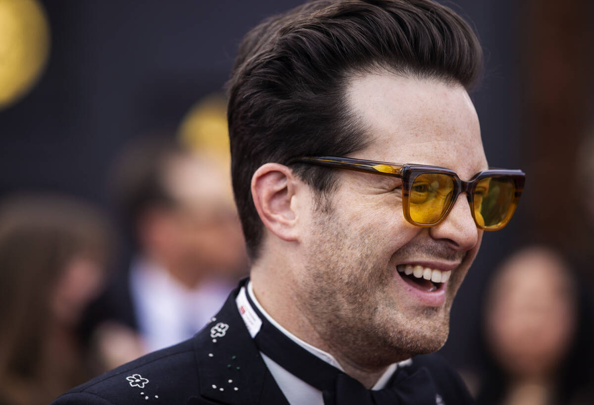 Mayer Hawthorne on the red carpet before the start of the 2022 Grammy Awards on Sunday, April 3 ...