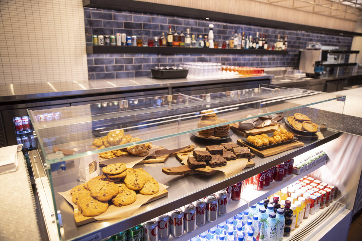 The interior of Lumin Cafe inside of the Illuminarium Experiences entertainment venue in Las Ve ...