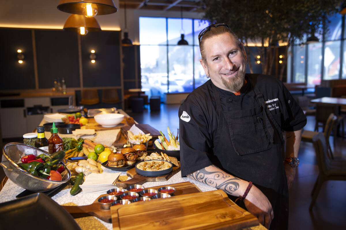 Billy Reid, executive chef at Illuminarium Las Vegas, poses for a portrait at Lumin Cafe, insid ...