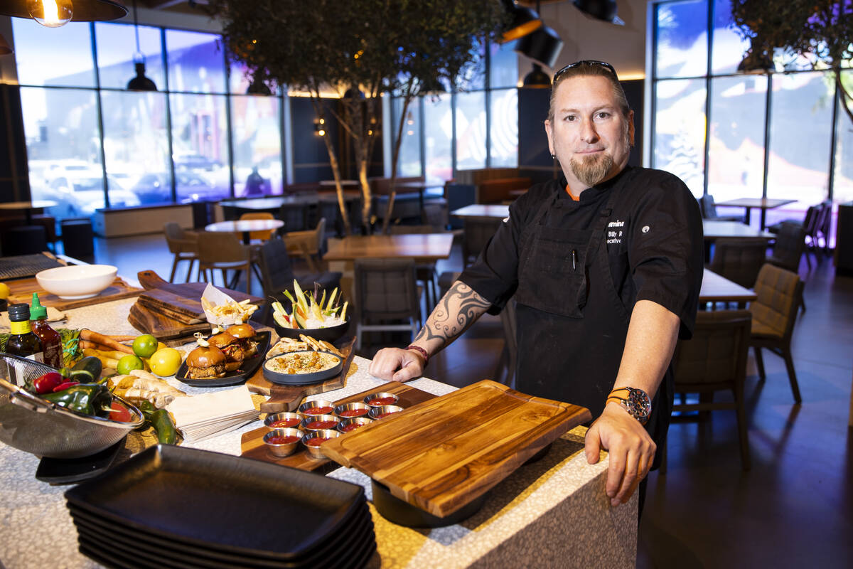 Billy Reid, executive chef at Illuminarium Las Vegas, poses for a portrait at Lumin Cafe, insid ...