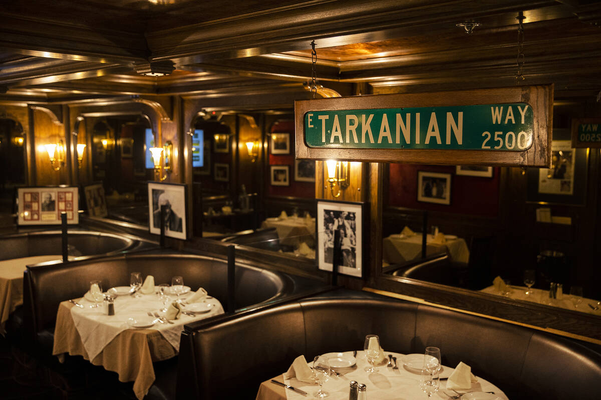 The Tarkanian Room at Piero's Italian Cuisine on Thursday, April 7, 2022, in Las Vegas. (Benjam ...