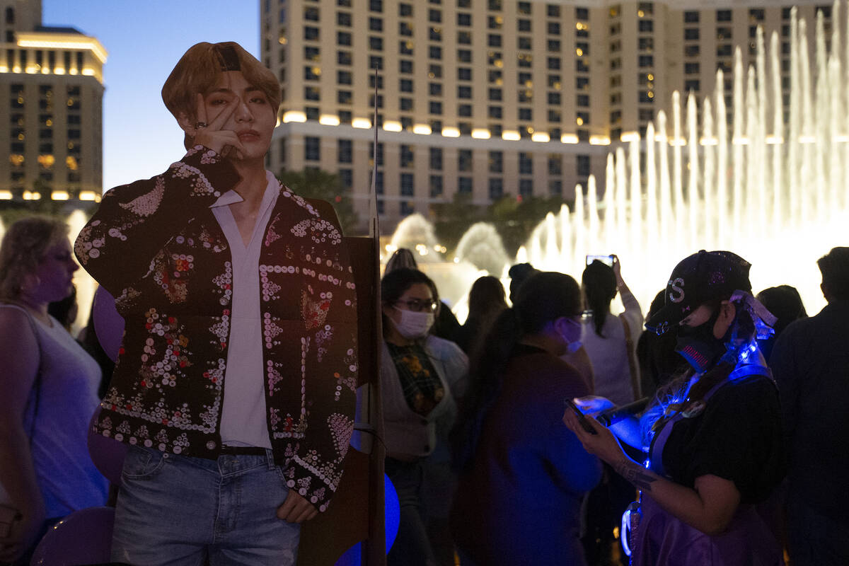 A cutout in front of the Bellagio fountains, which added the band's songs “Butter” and “D ...