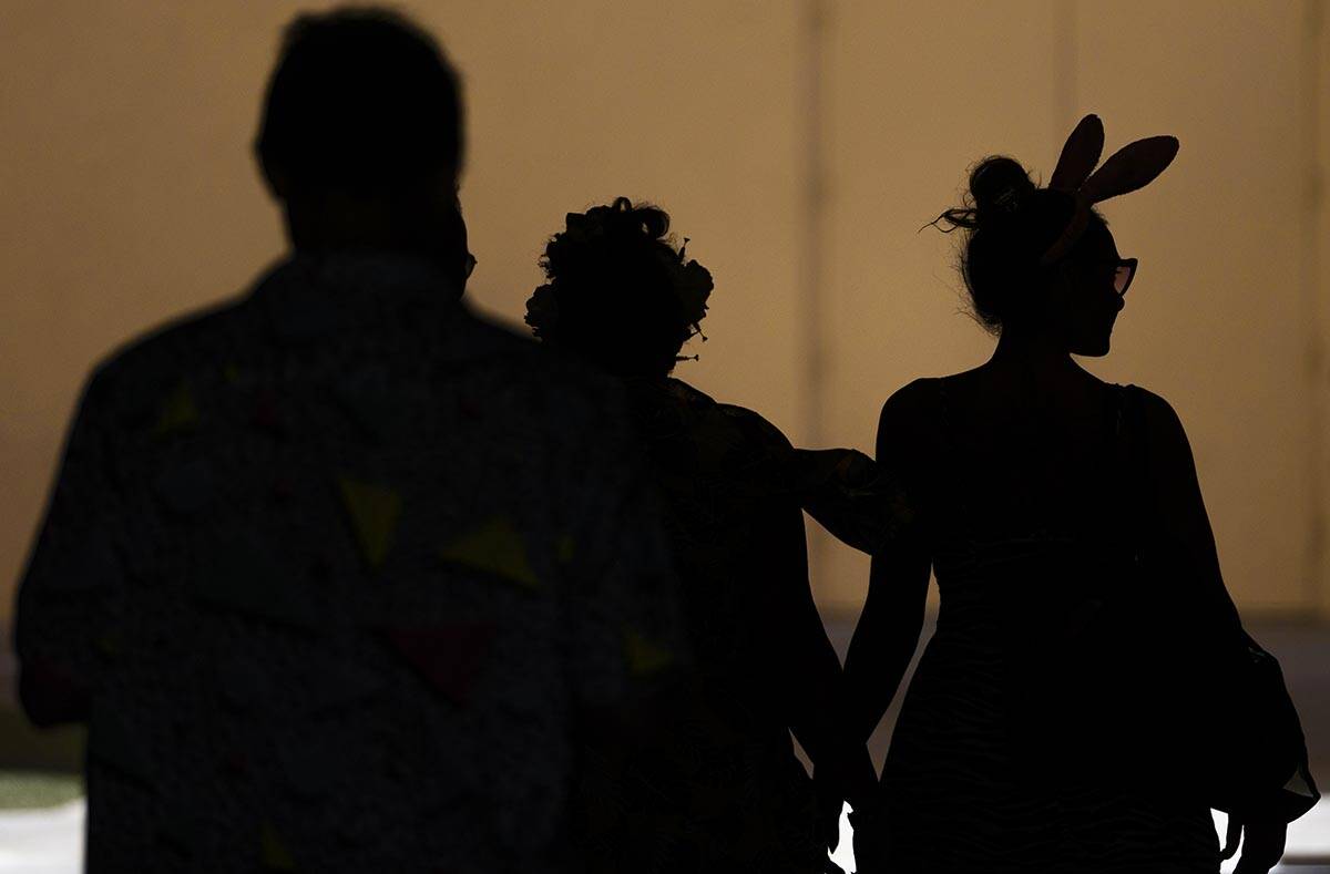 Attendees socialize during Viva Las Vegas Rockabilly Weekend on Saturday, April 16, 2022, at Th ...