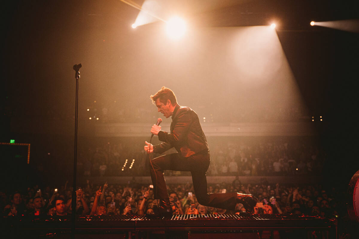Brandon Flowers of The Killers is shown at the Chelsea at the Cosmopolitan of Las Vegas on Sund ...