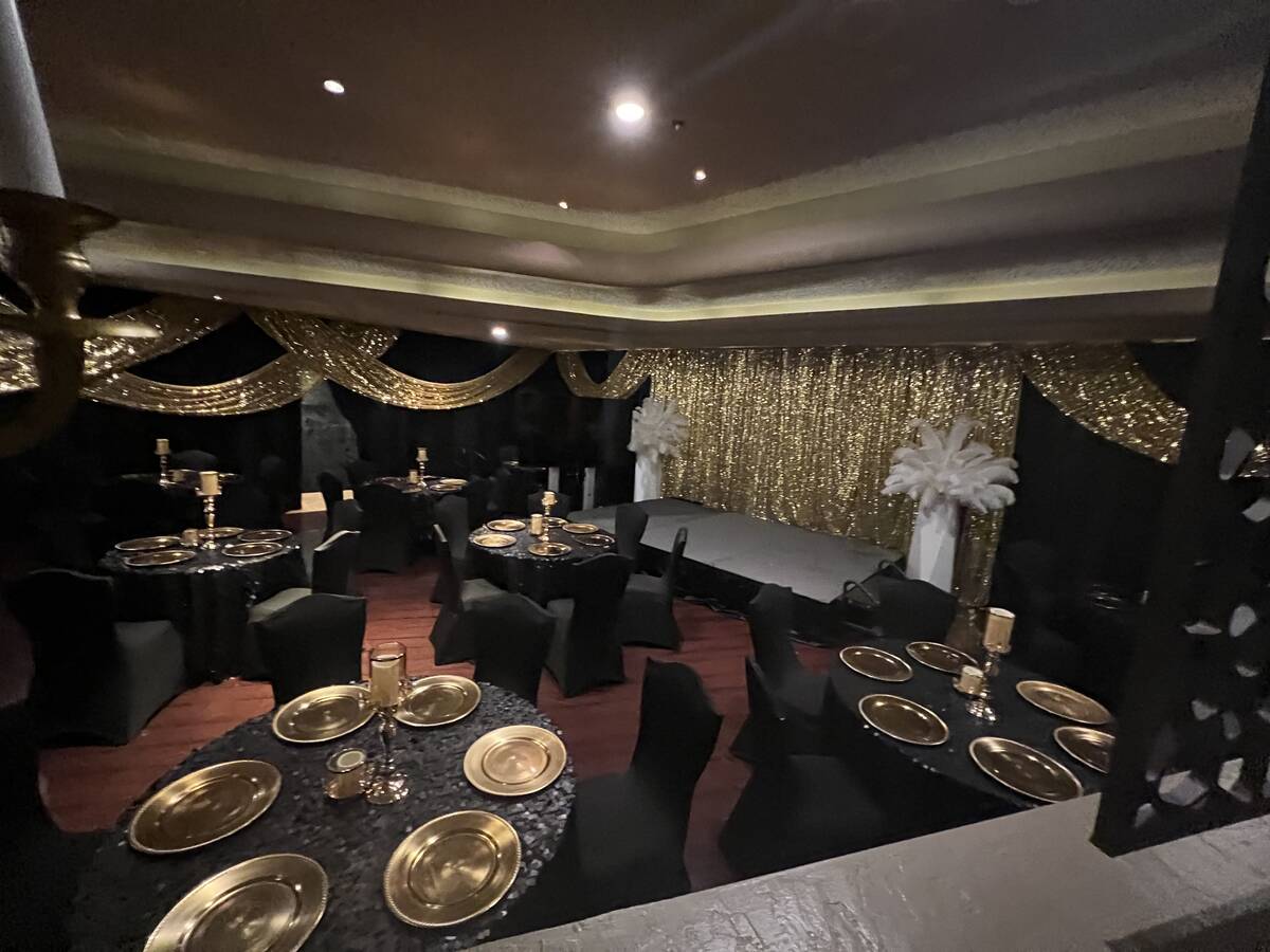 The dining room of Frank Marino Red Carpet Lounge at the Westgate on Tuesday, April 19, 2022 (J ...