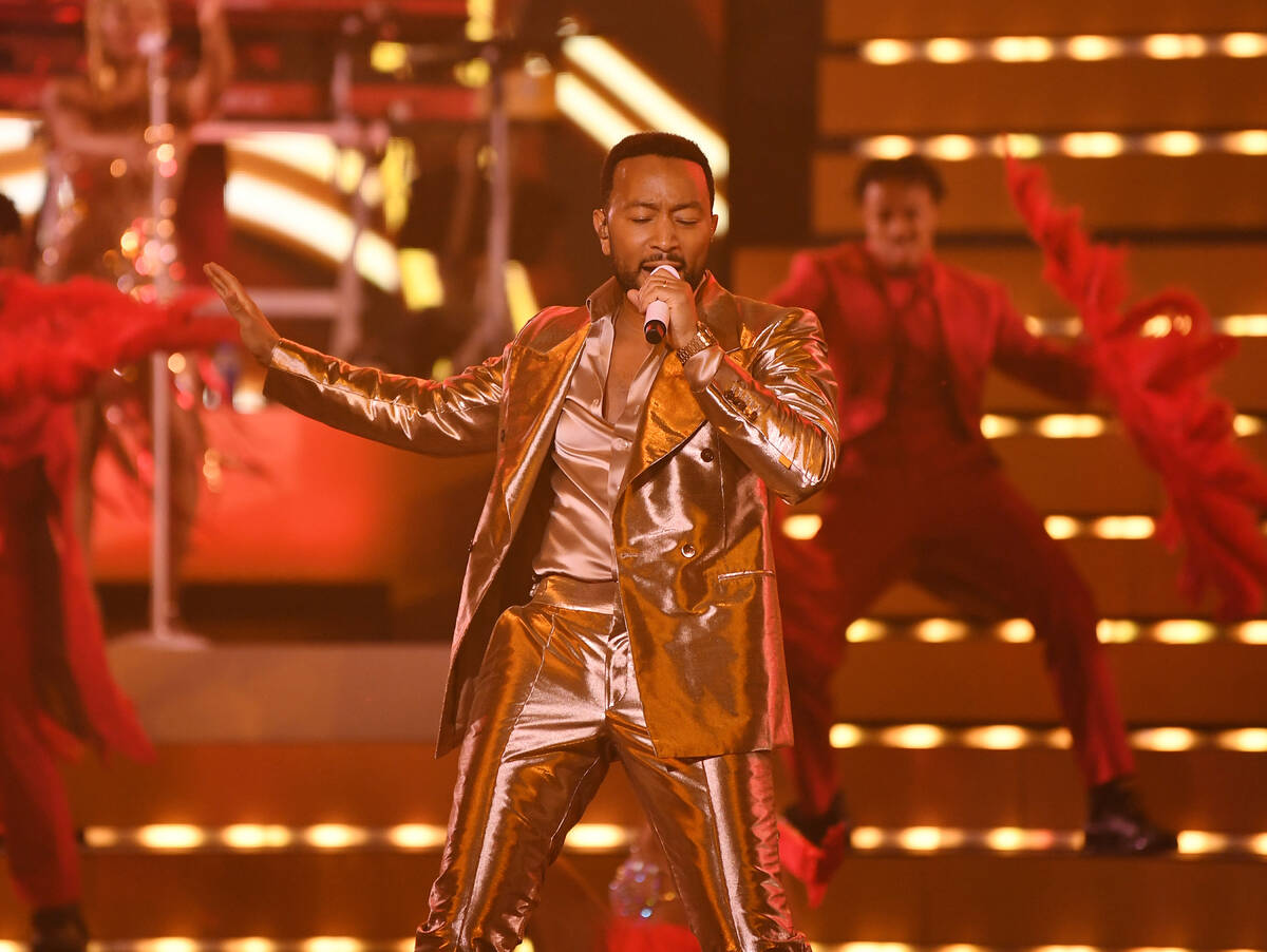 John Legend performs during the opening night of his residency "Love In Las Vegas" at Zappos Th ...