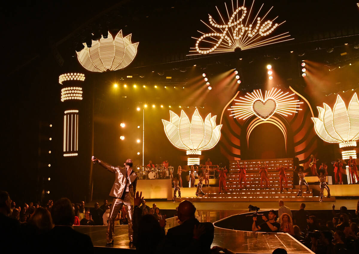John Legend performs during the opening night of his residency "Love In Las Vegas" at Zappos Th ...