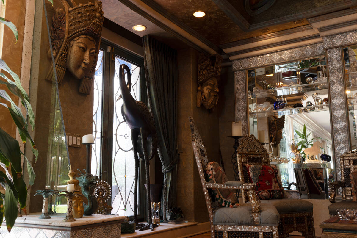 Items for sale from Siegfried & Roy's Jungle Palace are shown in this undated photo. The legend ...