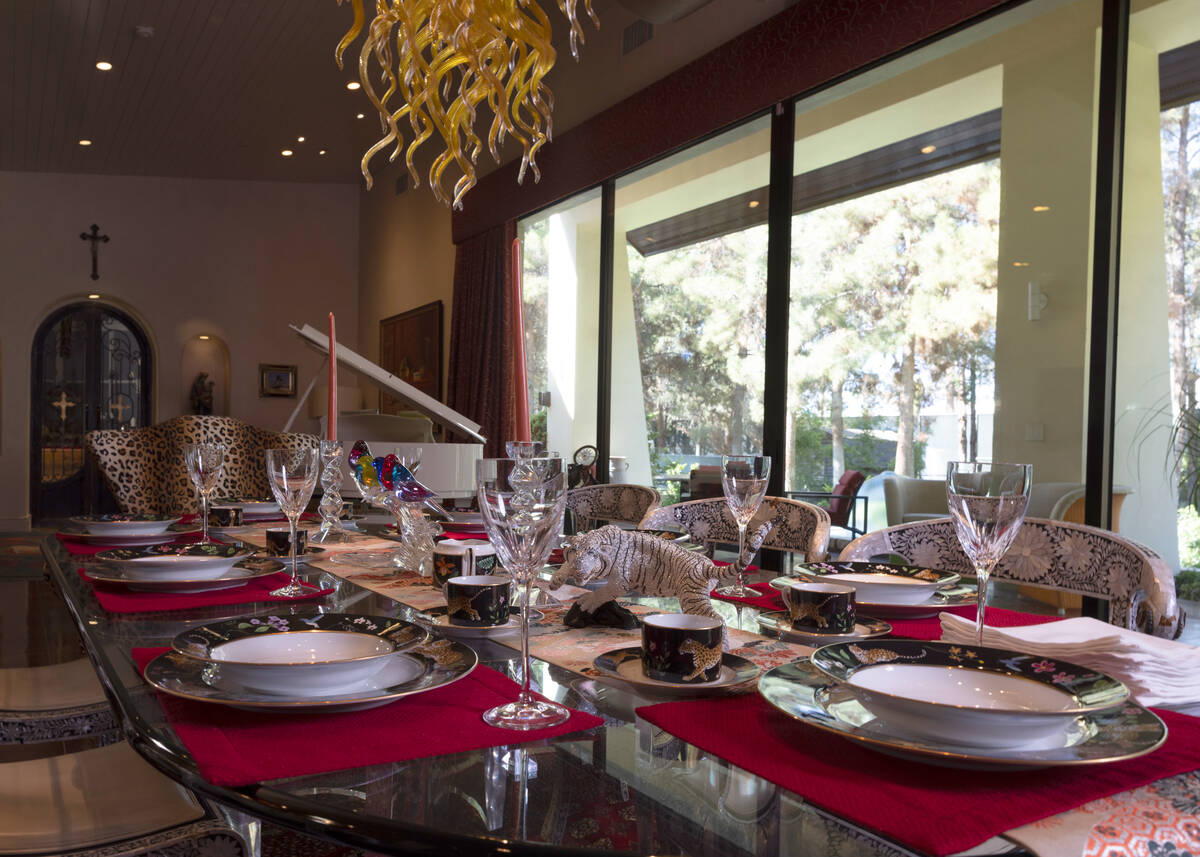 Items for sale from Siegfried & Roy's Jungle Palace are shown in this undated photo. The legend ...