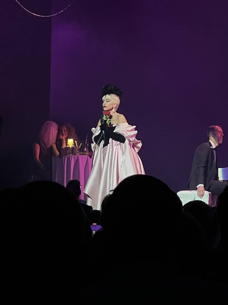 Lady Gaga is shown at Dolby Live at Park MGM on Sunday, May 1, 2022. (John Katsilometes/Las Veg ...