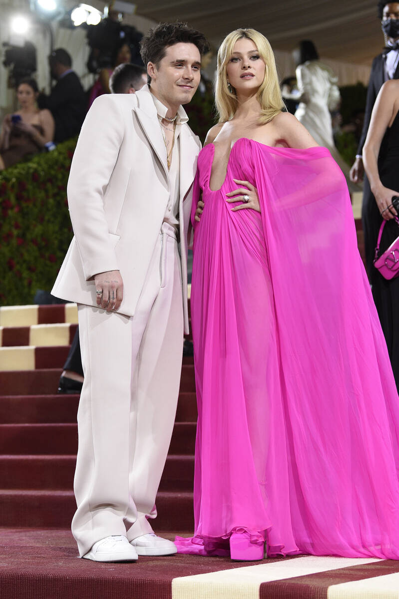 Brooklyn Beckham, left, and Nicola Peltz attend The Metropolitan Museum of Art's Costume Instit ...