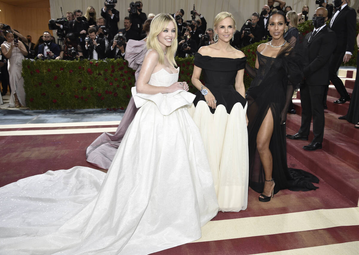 Sydney Sweeney, from left, Tory Burch and Kerry Washington attend The Metropolitan Museum of Ar ...