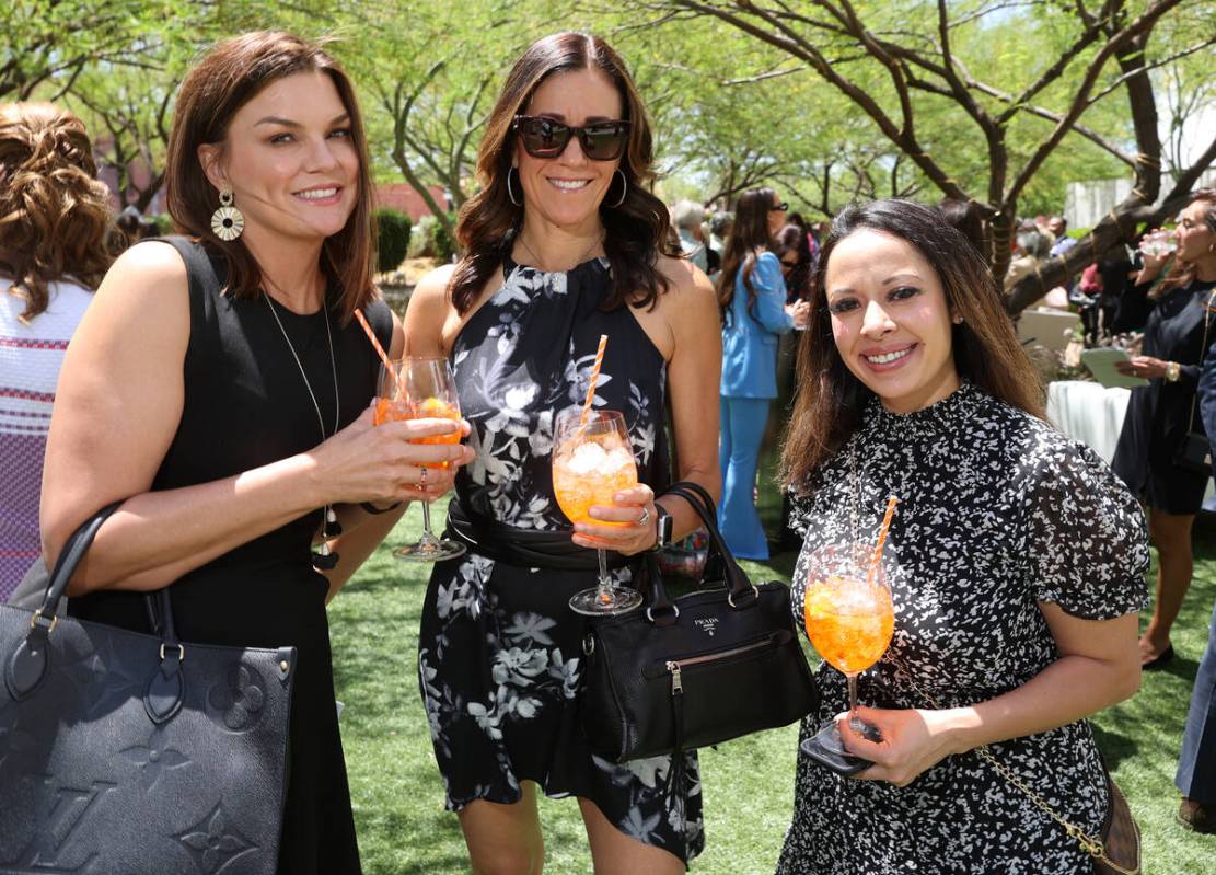 Shaina Graham, from left, Stefanie Gatsinaris and Yolanda Garcia, all of Las Vegas, during a Mo ...