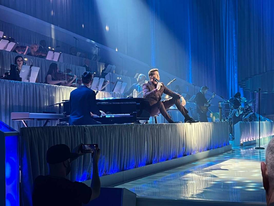 Michael Bublé is shown on opening night at the Theatre at Resorts World Las Vegas on Wednesday ...
