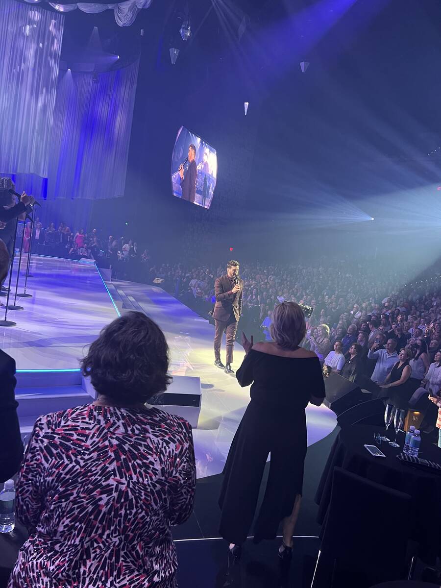 Michael Bublé is shown on opening night at the Theatre at Resorts World Las Vegas on Wednesday ...