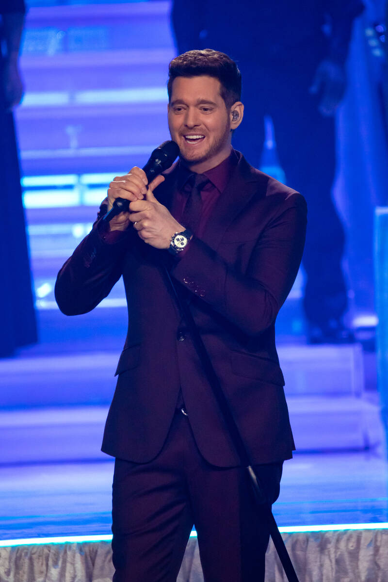 Michael Bublé is shown on opening night at the Theatre at Resorts World Las Vegas on Wednesday ...
