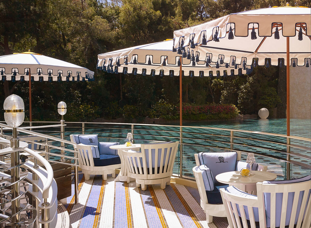 The lower deck of Aft Cocktail Deck, overlooking the Lake of Dreams, at Wynn Las Vegas. (Credit ...