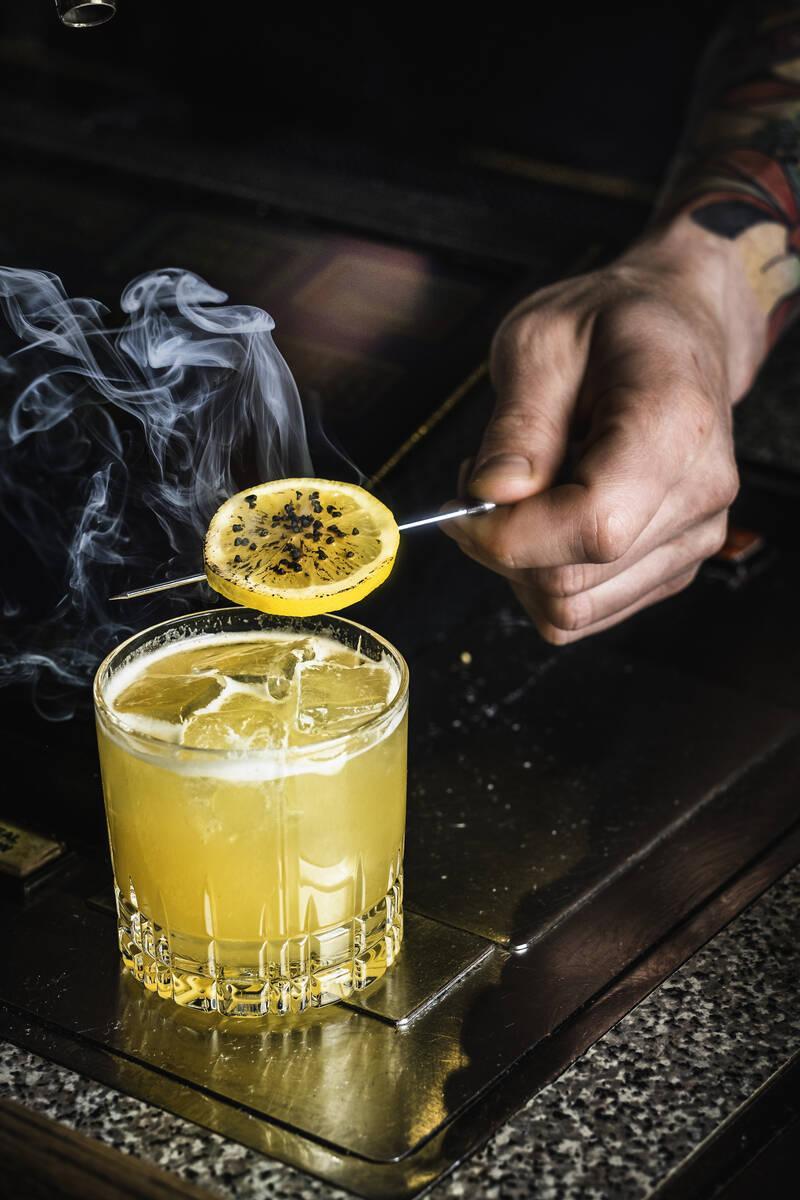 A Paranoid cocktail from The Sand Dollar Lounge in The Plaza casino in downtown Las Vegas; it's ...