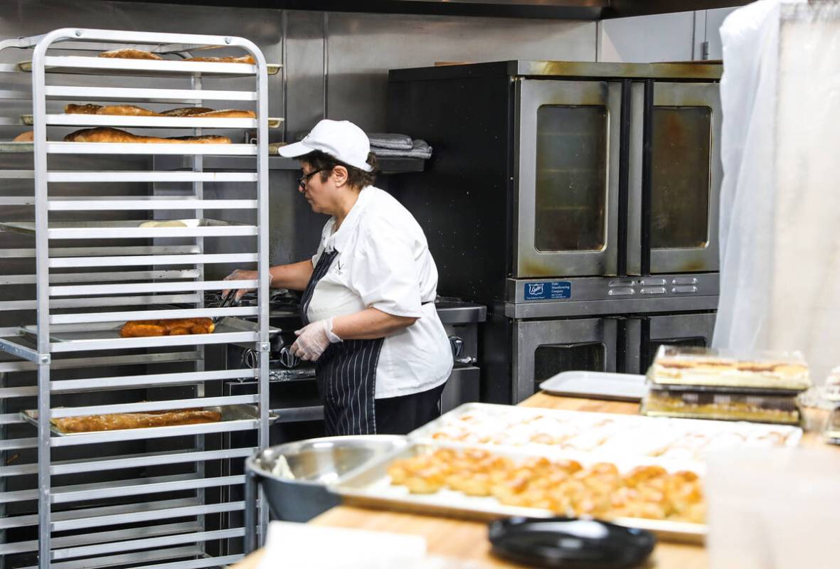 Amahit Abrahamyan prepares perashkis at Van Bakery in Las Vegas, in Las Vegas, Thursday, April ...