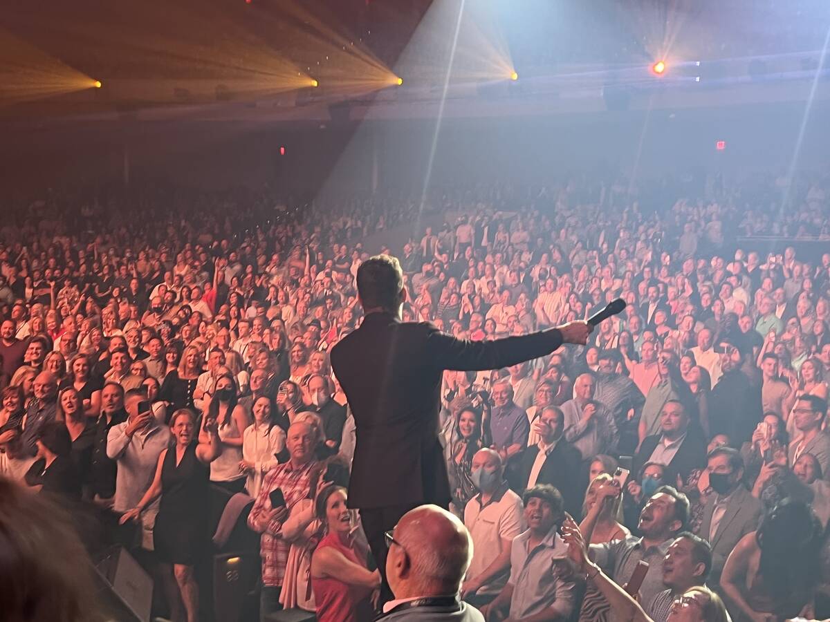 Michael Bublé is shown on opening night at the Theatre at Resorts World Las Vegas on Wednesday ...