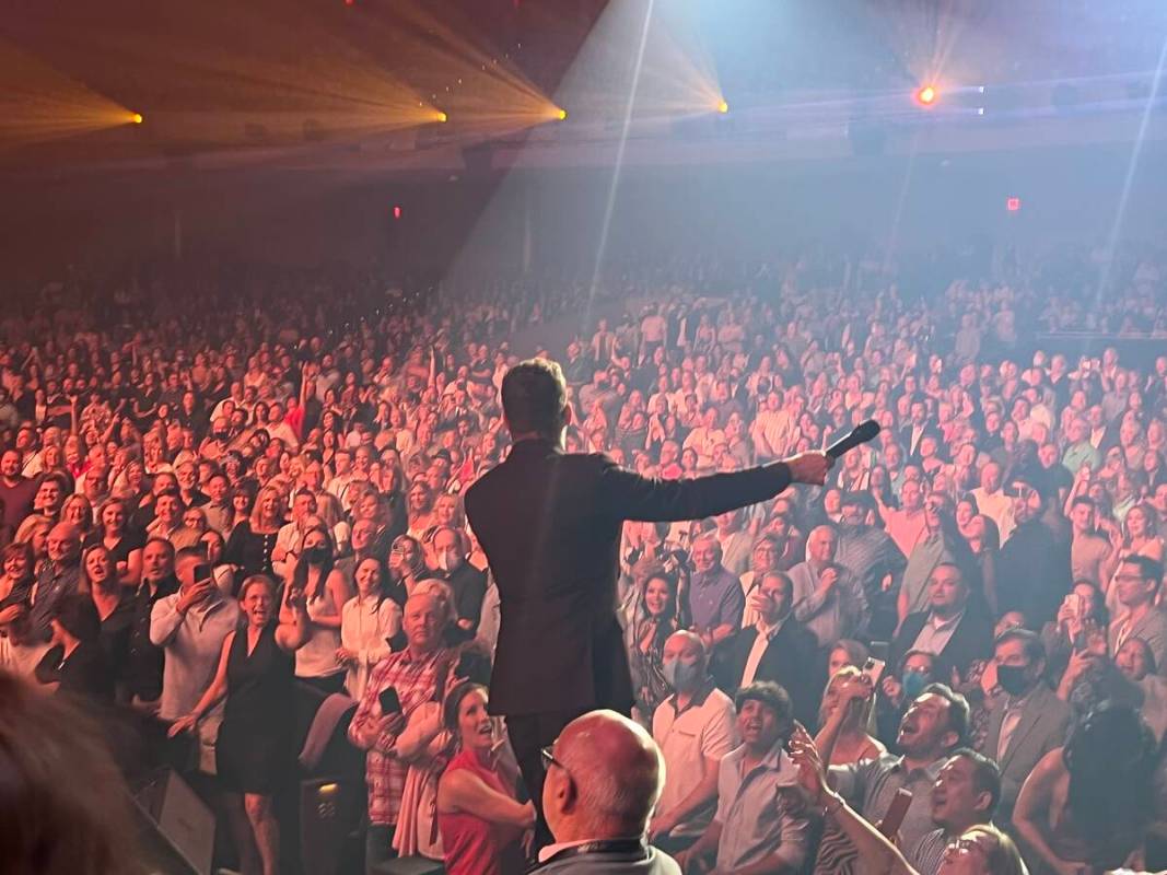 Michael Bublé is shown on opening night at the Theatre at Resorts World Las Vegas on Wednesday ...