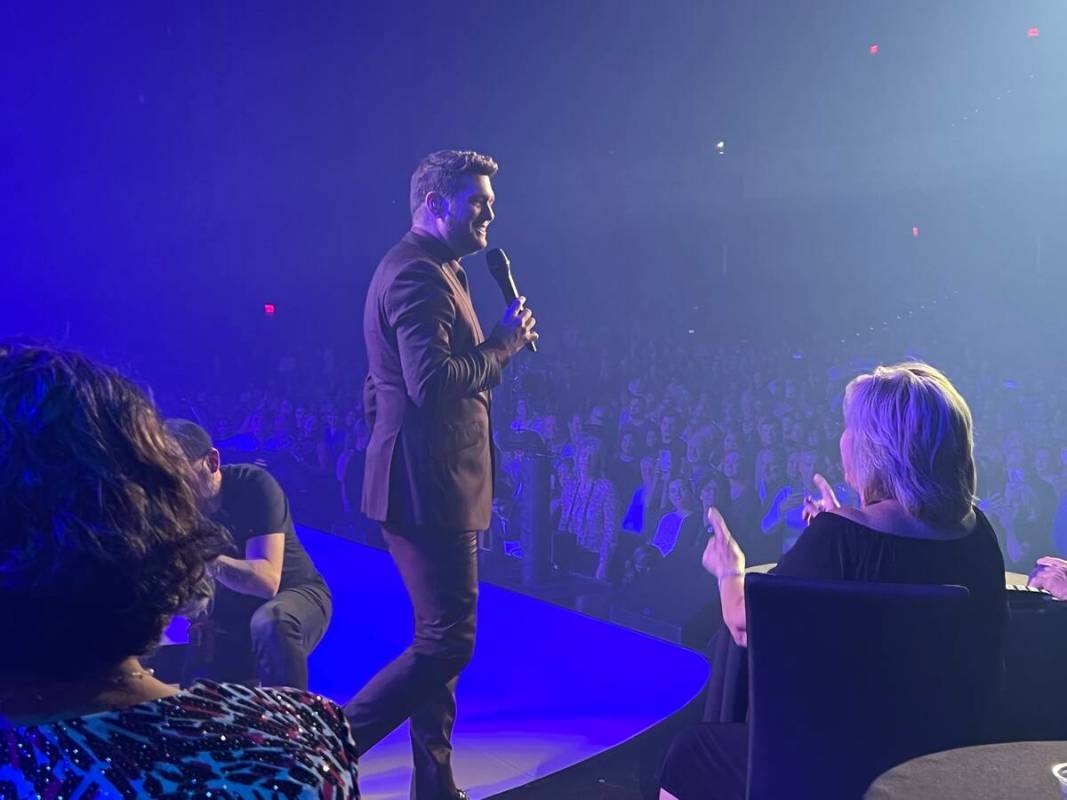 Michael Bublé is shown on opening night at the Theatre at Resorts World Las Vegas on Wednesday ...