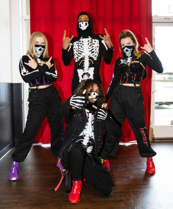 The Fear Faire 'Kryptkicker 6 Dance Crew' Kaylie Parker, left, Omar Canedo, center kneeling, Ja ...
