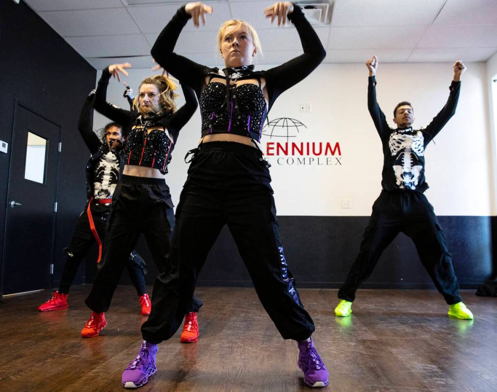 The Fear Faire 'Kryptkicker 6 Dance Crew’ Omar Canedo, left, Jay Hill, a choreographer, ...