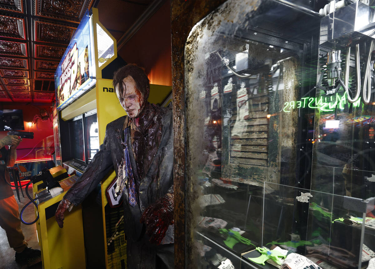 Horror decors are seen at Sliced Pizza, Sunday, May 8, 2022, in Las Vegas. (Chitose Suzuki / La ...