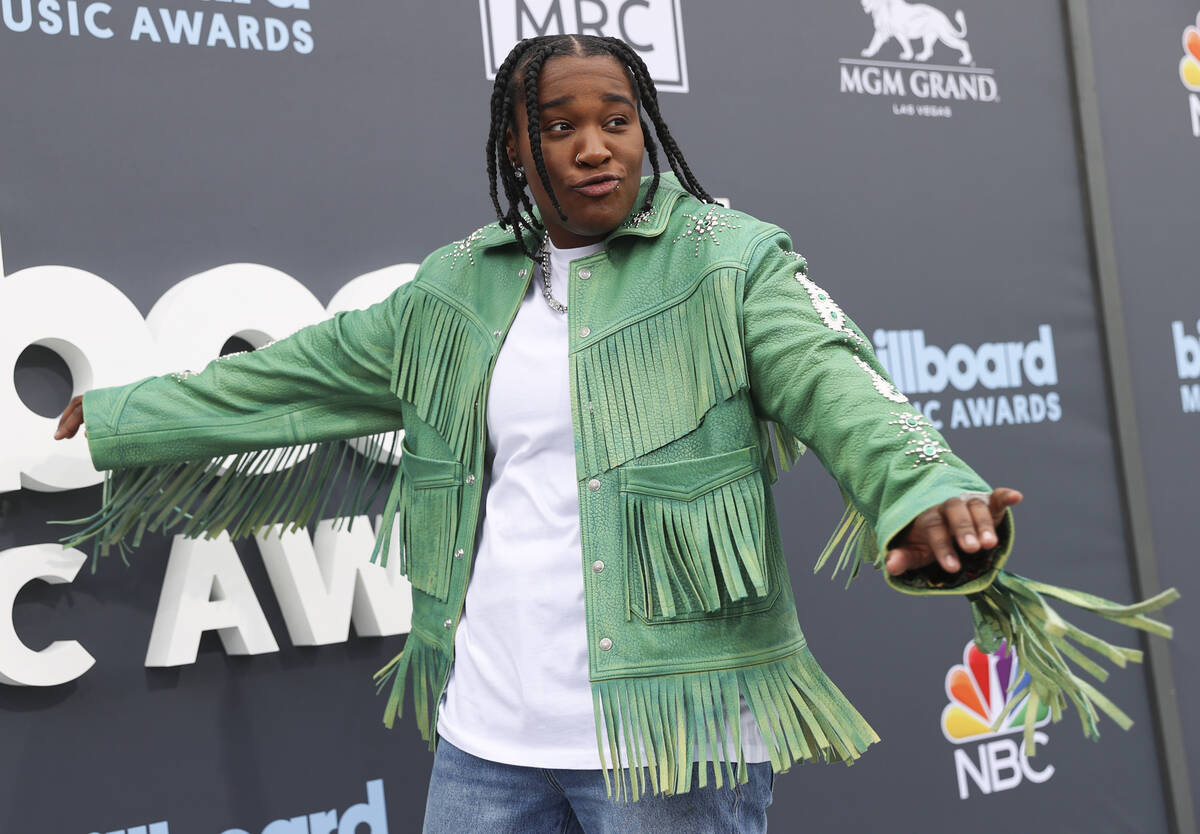 Jozzy poses on the red carpet for the Billboard Music Awards at the MGM Grand Garden Arena on S ...