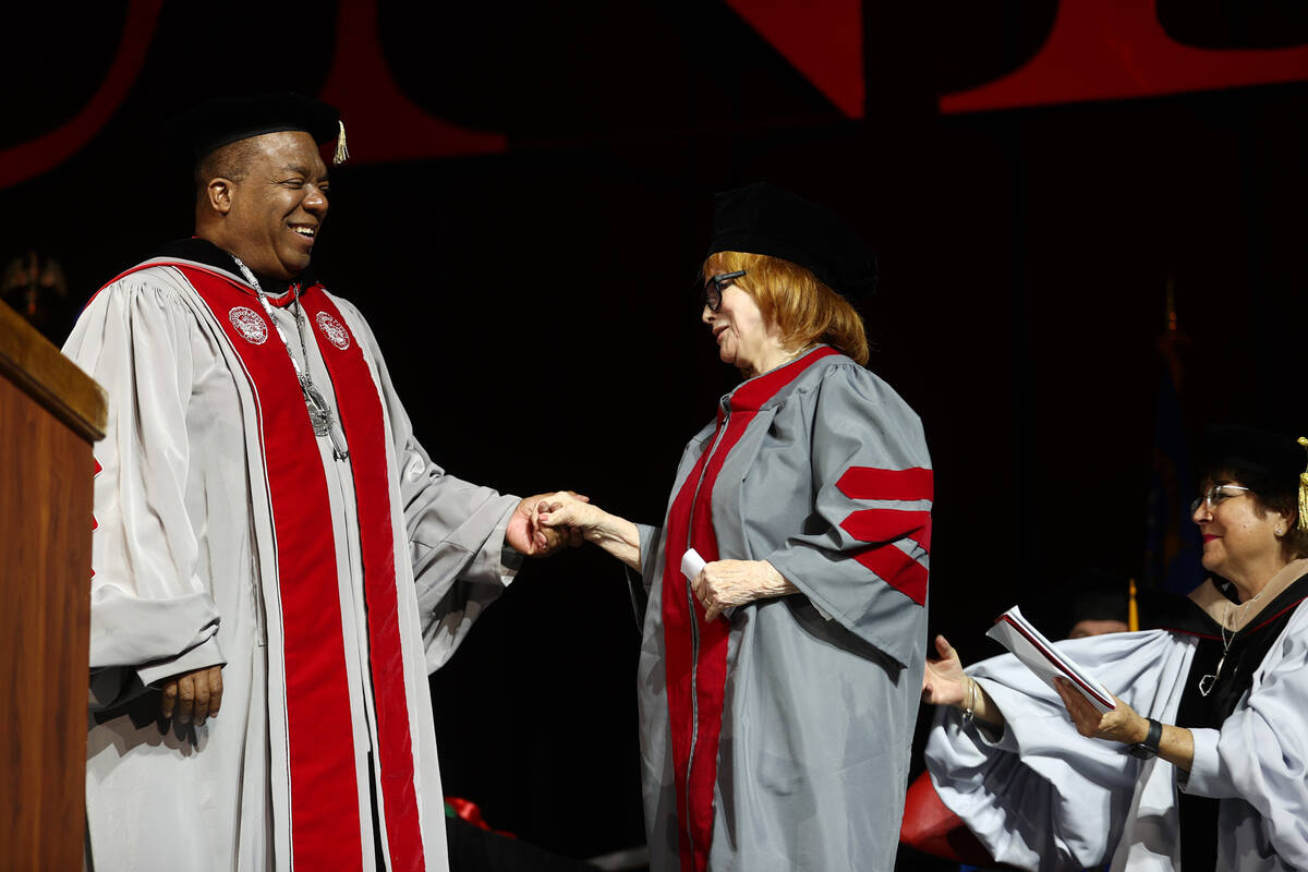 UNLV President Keith E. Whitfield is shown with Ann-Margret during as the entertainment legend ...