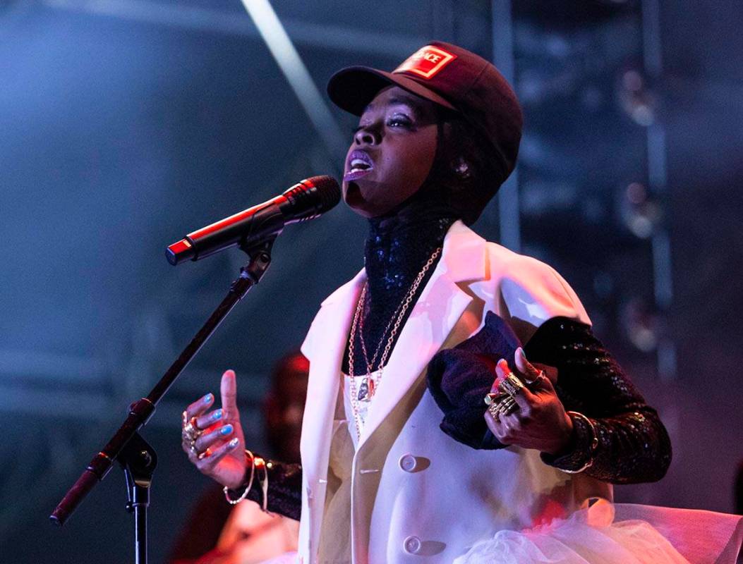 Lauryn Hill performs during the Lovers and Friends music festival on Sunday, May 15, 2022, in L ...