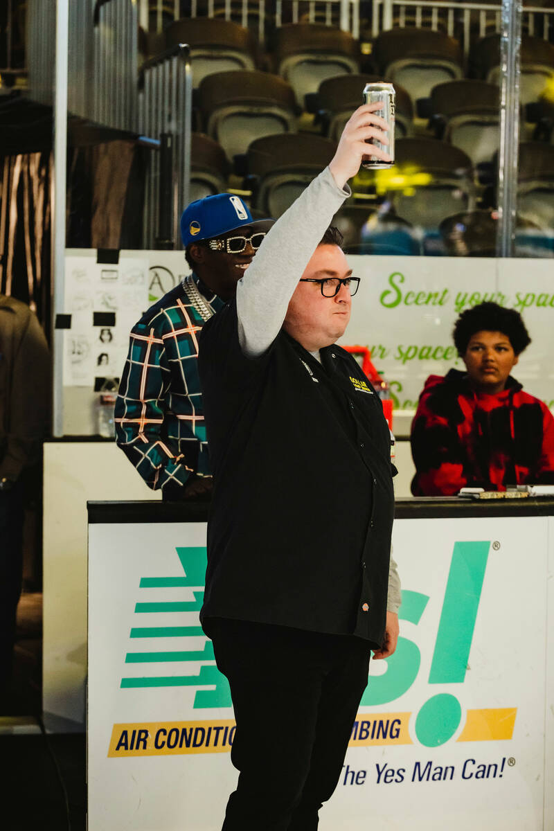 Chuck Brennan toasts the Zamboni activity during The Dollar Loan Center's new ad campaign on Tu ...
