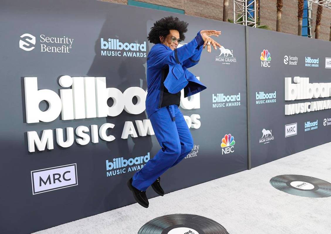 Maxwell jumps on the red carpet for the Billboard Music Awards at the MGM Grand Garden on Sunda ...